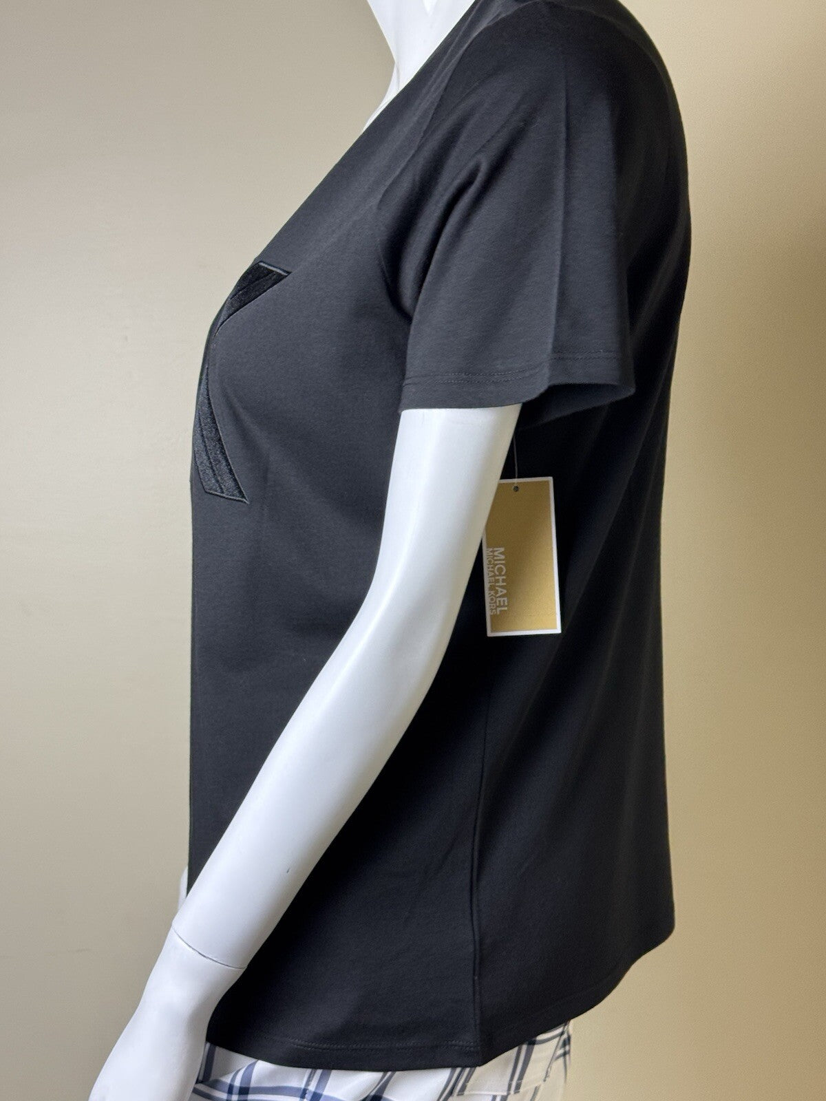 $88 Michael Kors Women’s Shirt Suede Logo Sz XL.  (B.127)