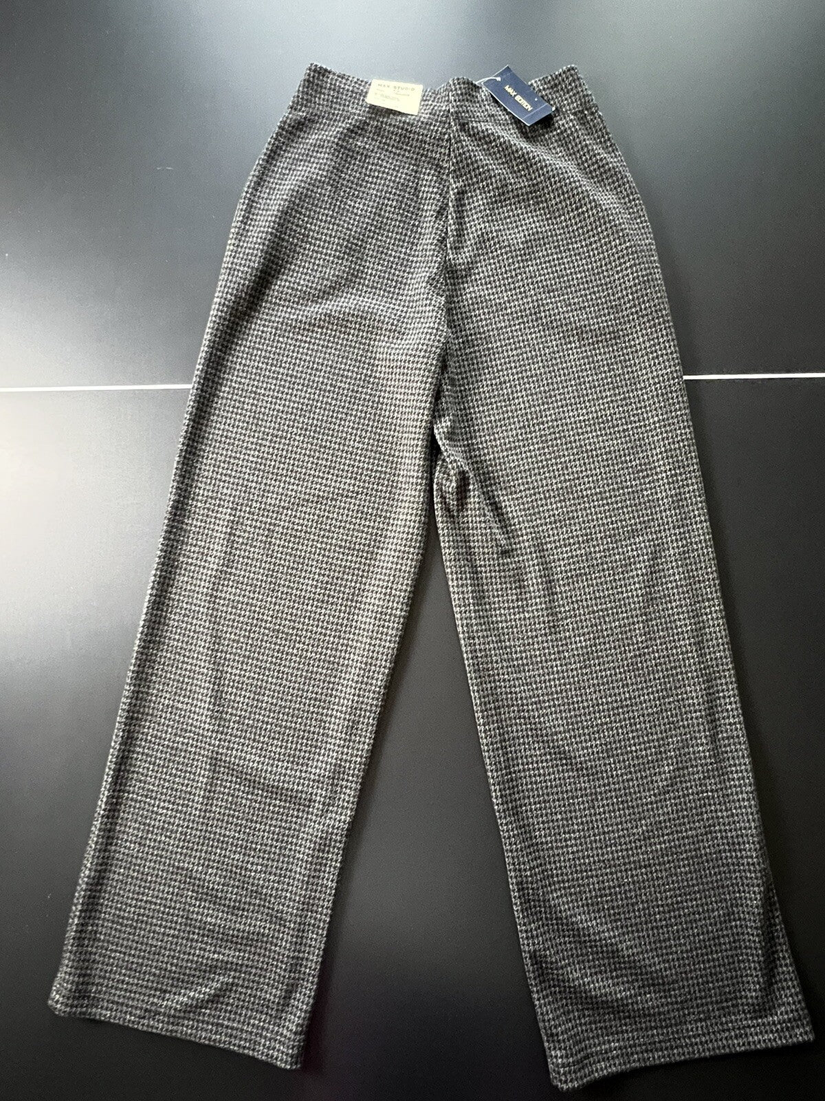 $98 MAX EDITION Women’s Pants Sz S Dark Gray Check Pattern