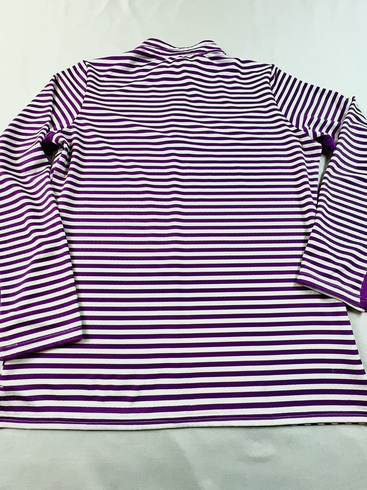 Bette & Court Women’s Golf Sweatshirt Sz M Purple White Stripes Long Sleeve