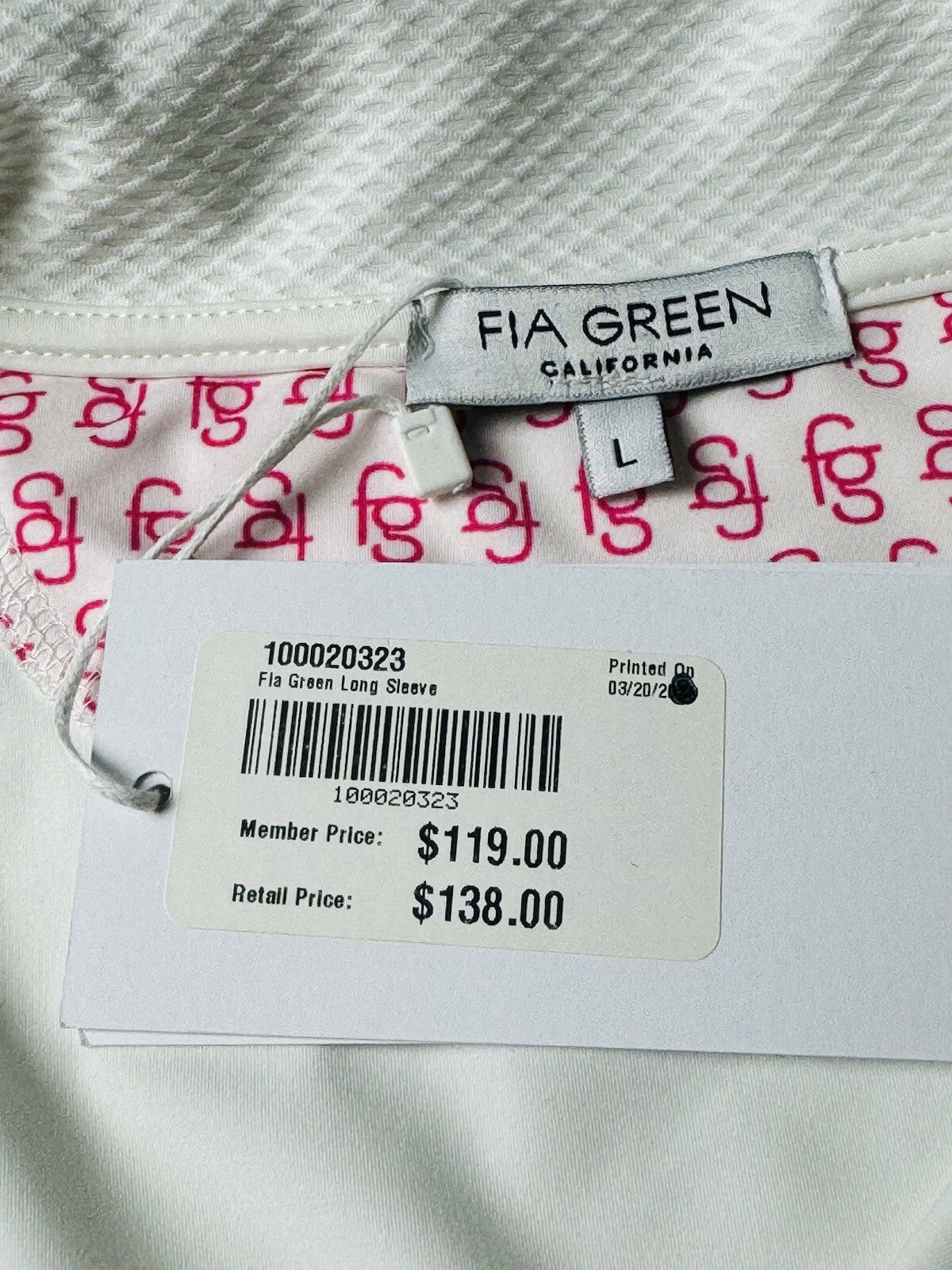 FIA Green California Women’s Top Sz L Golf Shirt. (B.95)