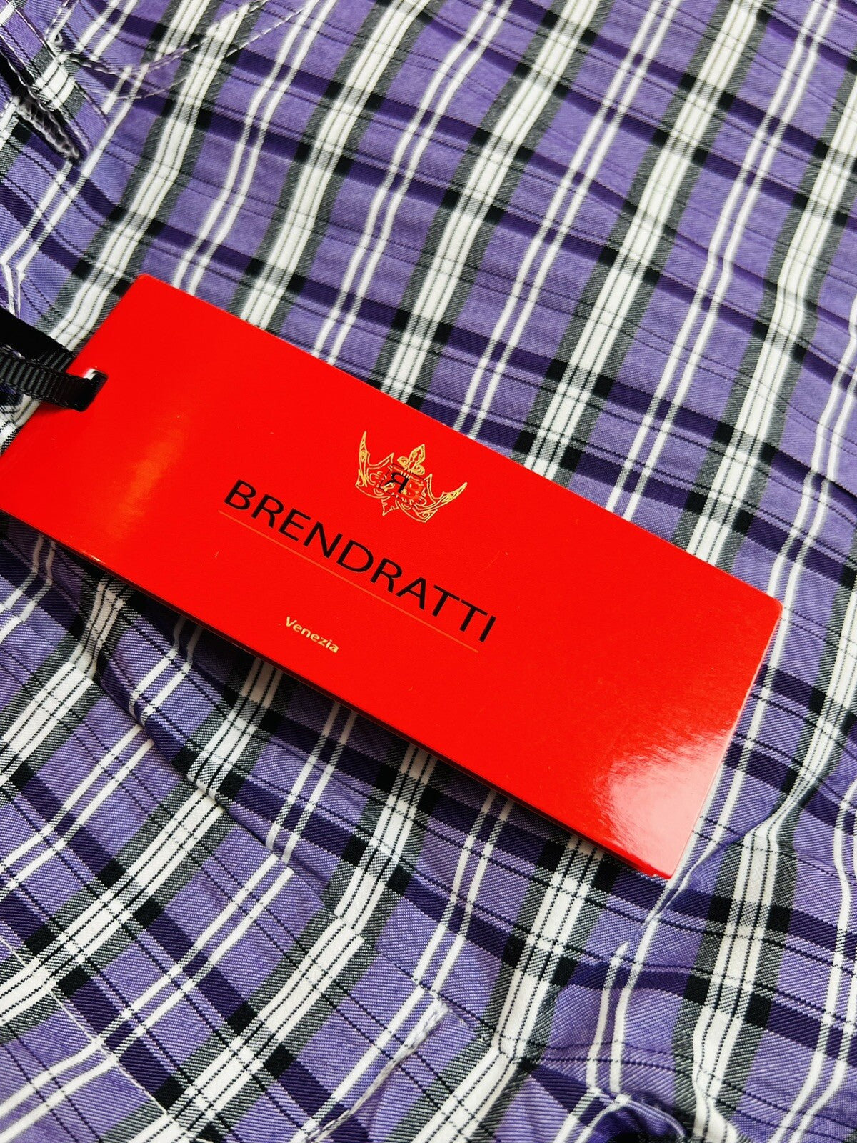 $235 Brendratti Women's Elina Purple Plaid Pants Sz XL  Ital 48.   (B.027)