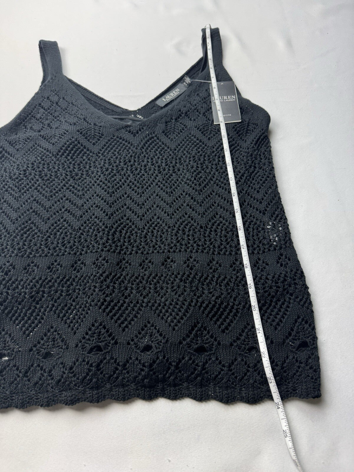 $99 Lauren Ralph Lauren Women’s Crochet Pullover Tank Top Size PL.  (B.145)