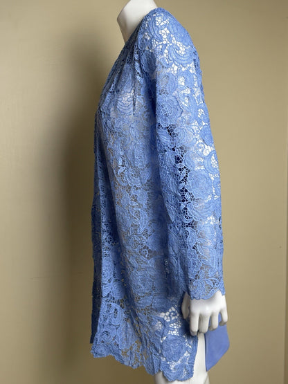 $99 Isaac Mizrahi Lace Open Front Cardigan Blue Size S.     (B.172)