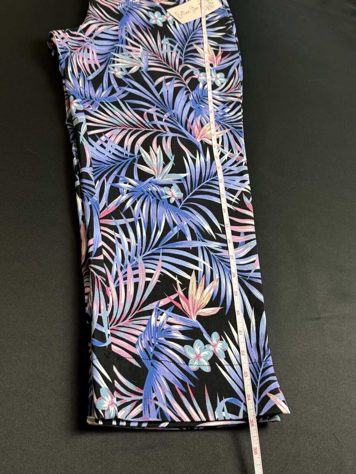 $59 Bettina Star Women’s Crop Stretch Pants Size 14 Blue Tropical. (B.80)