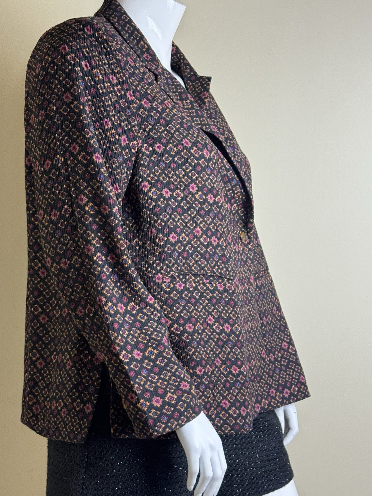 $149 Sam Edelman Women's Black Floral Blazer Sz XL.        (B.171)
