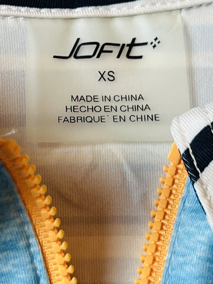 JOFIT Women's Golf Polo Shirt/Top Size XS White Blue Stripes         (18)