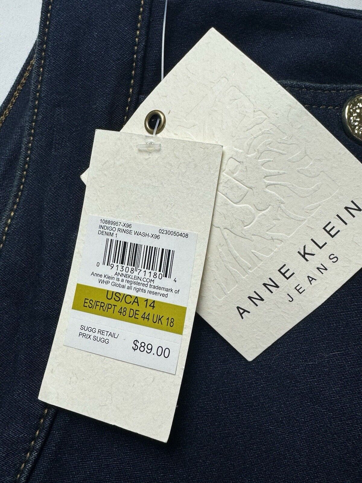 ANNE KLEIN Women’s Denim Blue Jeans Sz 16. (B.88)