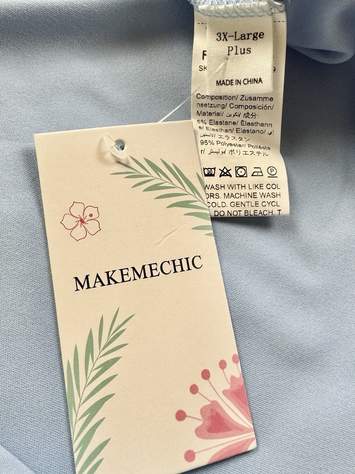 MakeMeChic Women's One Shoulder Blue Dress Sz 3XL. (B.177)