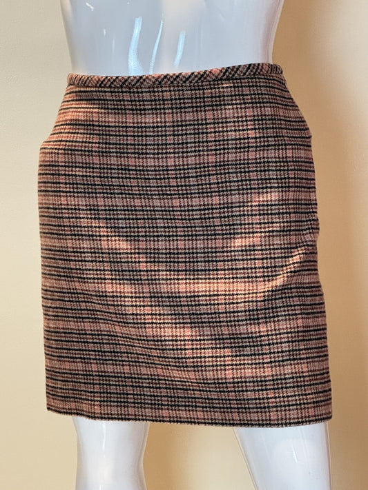 TALBOTS Women’s Brown Plaid Skirt Sz 12P  (B.65)