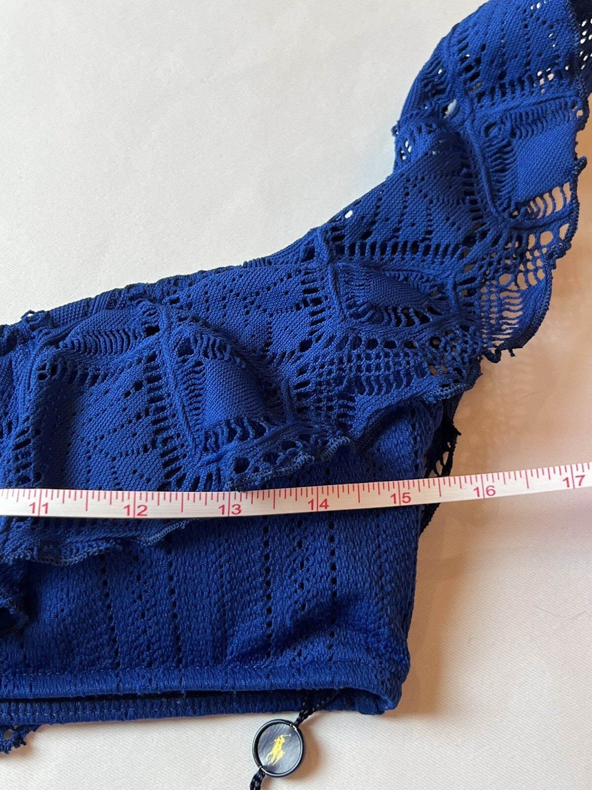 $88 POLO RALPH LAUREN SWIM Bikini TOP CROCHET RUFFLE SIZE M    (B.01)