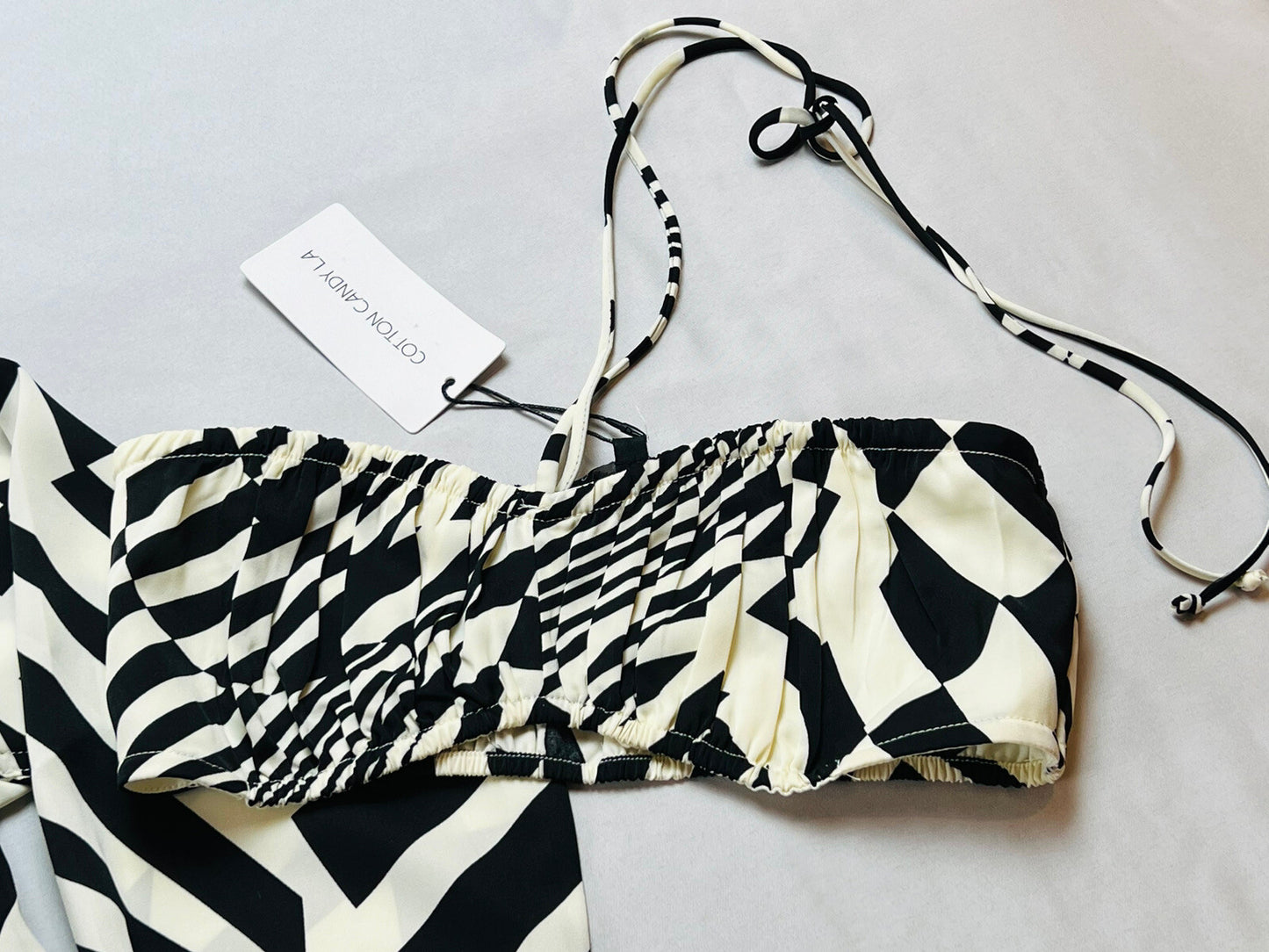 COTTON CANDY Women’s 2Pc Set Long Sleeve Shirt with Inside Top  Sz S Black White