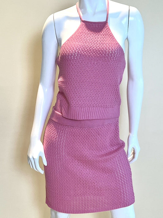 Almost Famous Women's 2 Piece Set Pink Top Sz L /Bottom Sz XL (7)