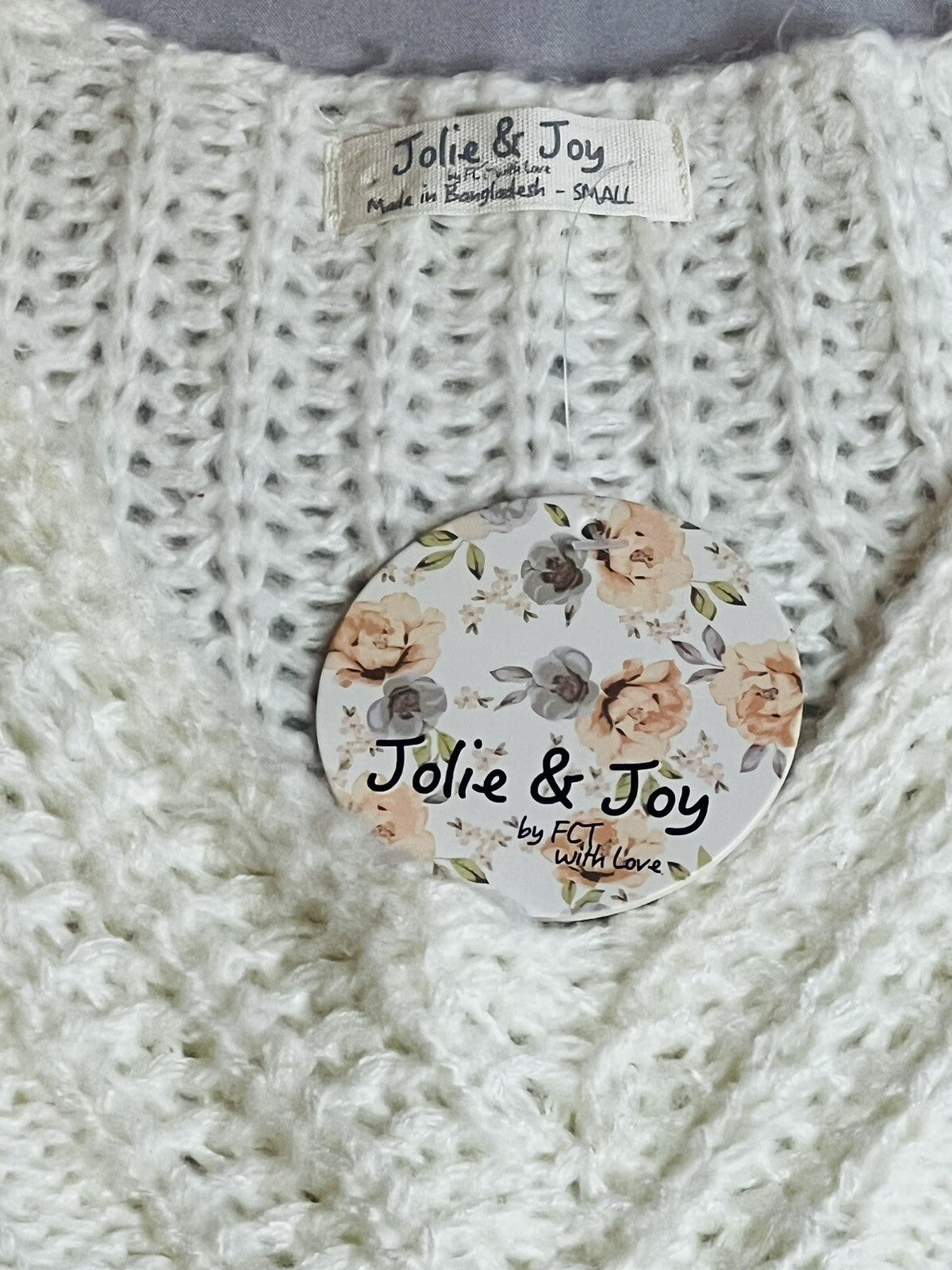 Jolie & Joy Women’s Ivory Knit Sweater Sz S