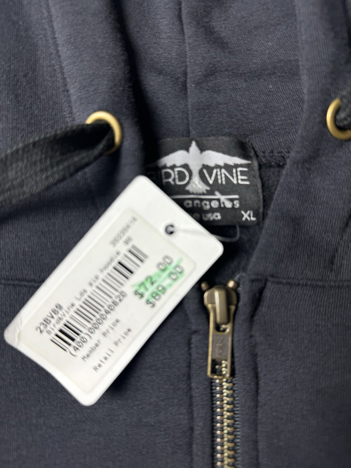 BIRD & VINE Los Angeles Women’s Sz XL Tennis Logo Hoodie Sweater.  (B.98)