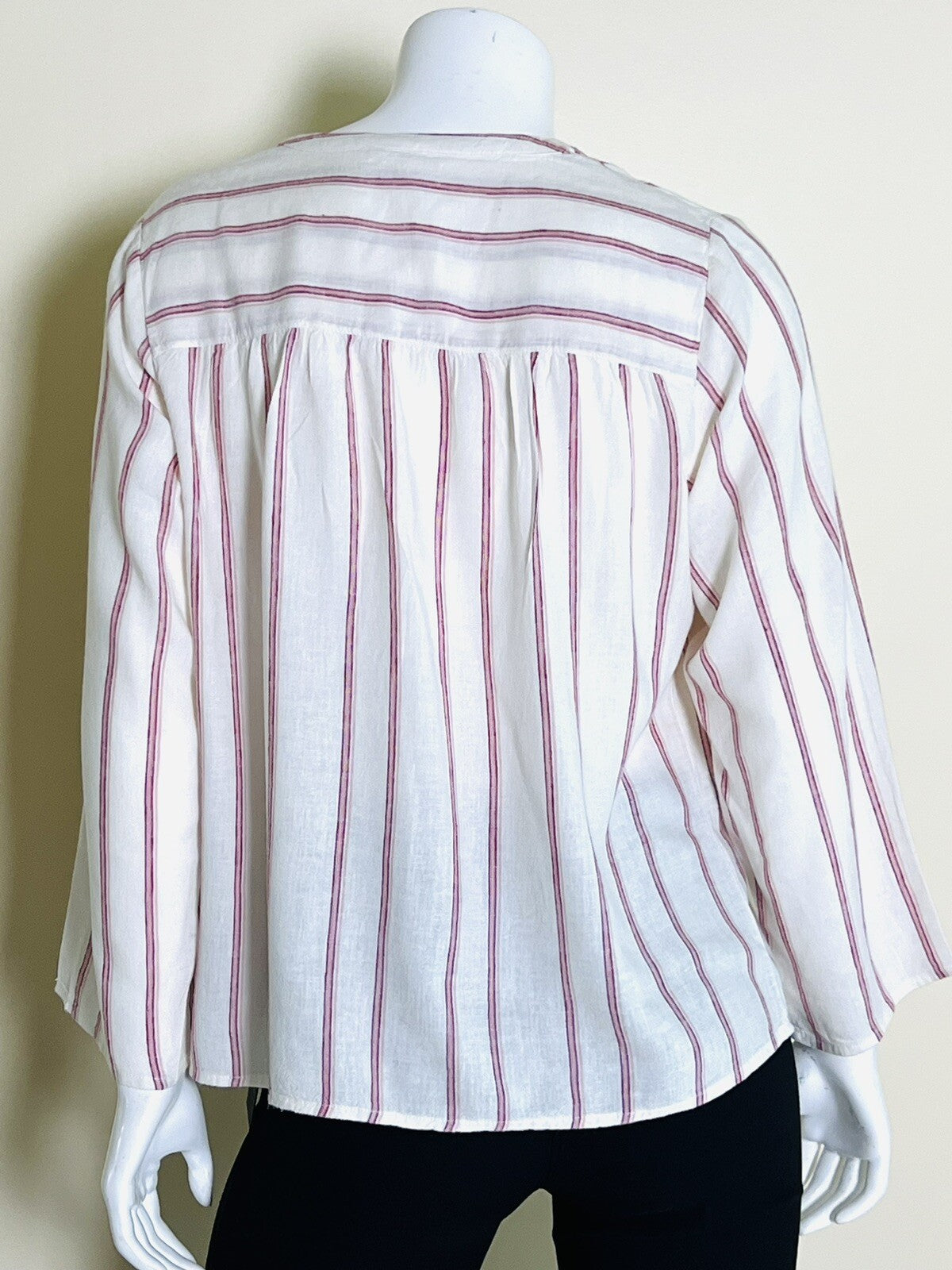 Splendid Women’s Long Sleeve Top Ivory Red Striped Size XS (4)
