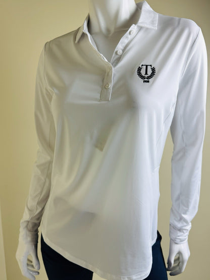 FJ FootJoy Women's Golf White Sweatshirt Long Sleeves Sz M    (B.121)