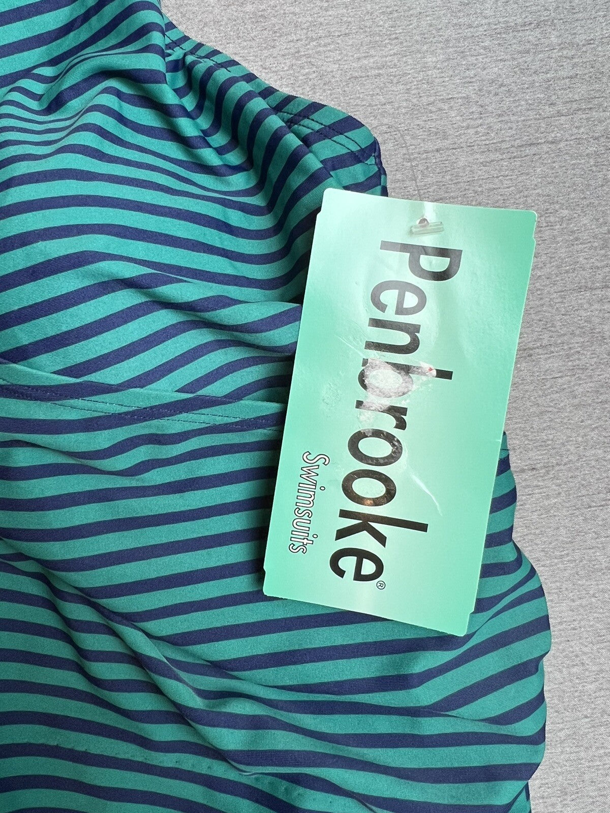 Penbrooke Striped One Pc Bathing Suit Retro Style Sz 3X