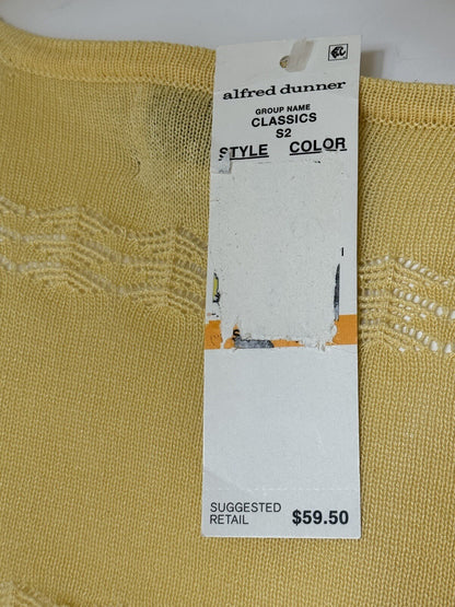 Alfred Dunner CLASSICS Yellow Cardigan Sweater Size PS