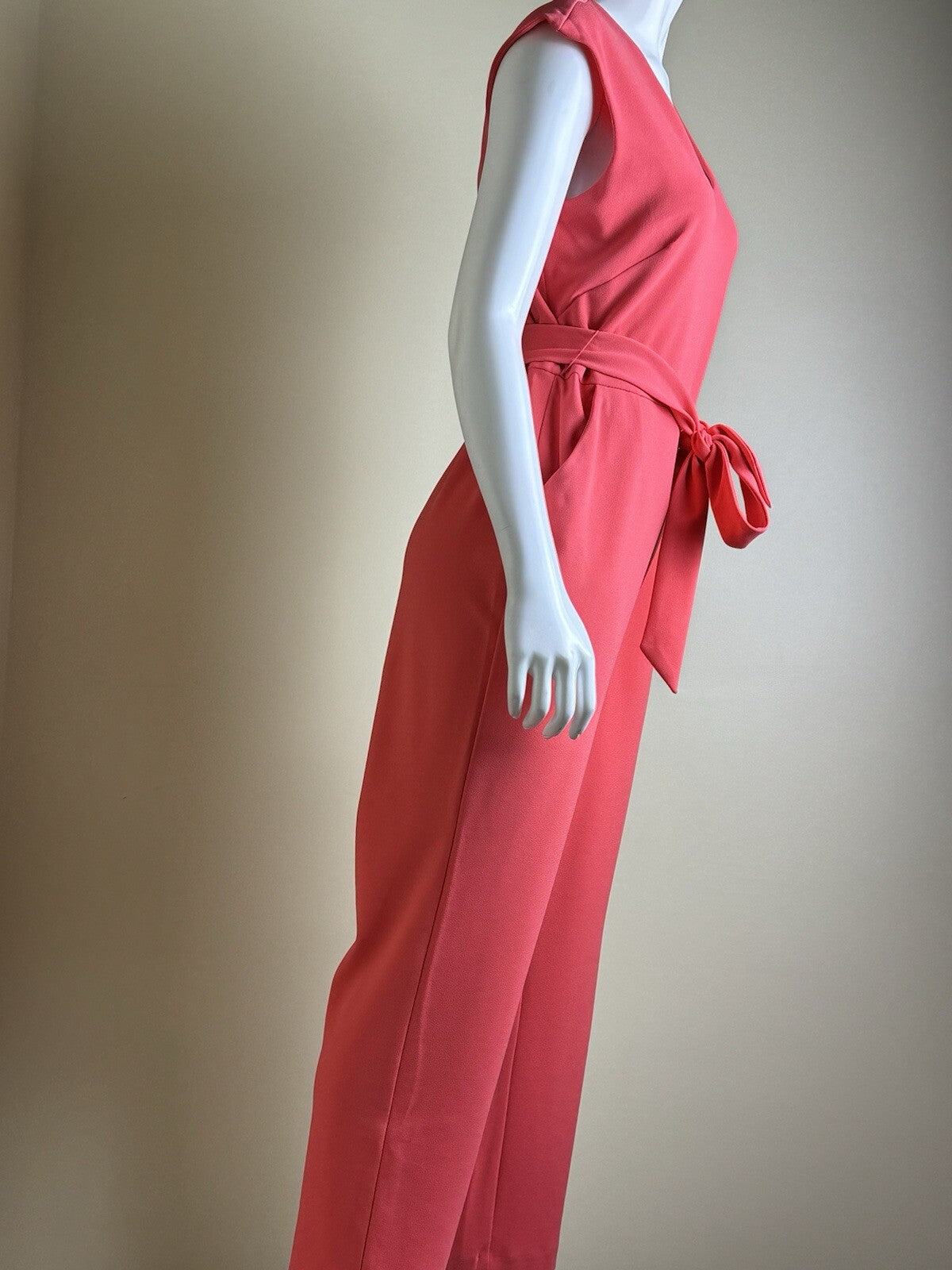 $92 Nine West Women’s Belted Orange Jumpsuit Sz 14. (B.86)