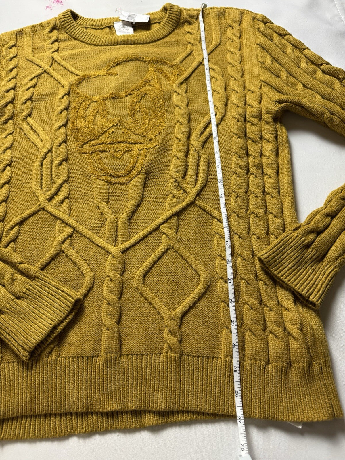 $69 DISNEY Cable Knit Sweater Donald Duck Size M Long Sleeves. (B.123)