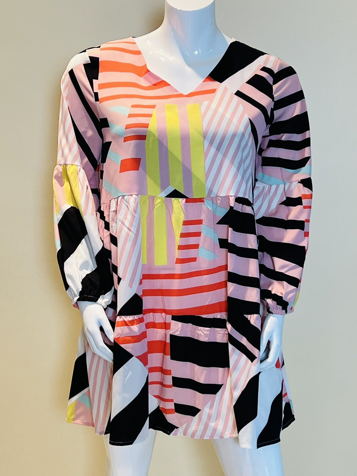 Women’s Dress Long Sleeve MultiColor Sz XL     (B.08)