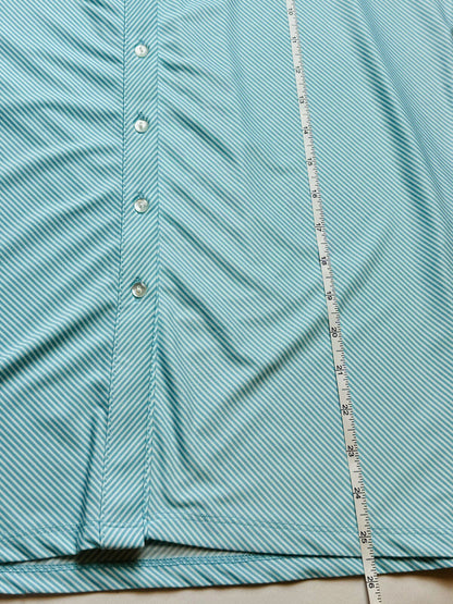 Sport Haley Women's Golf Shirt Blue White Stripes Top Sz L (77)