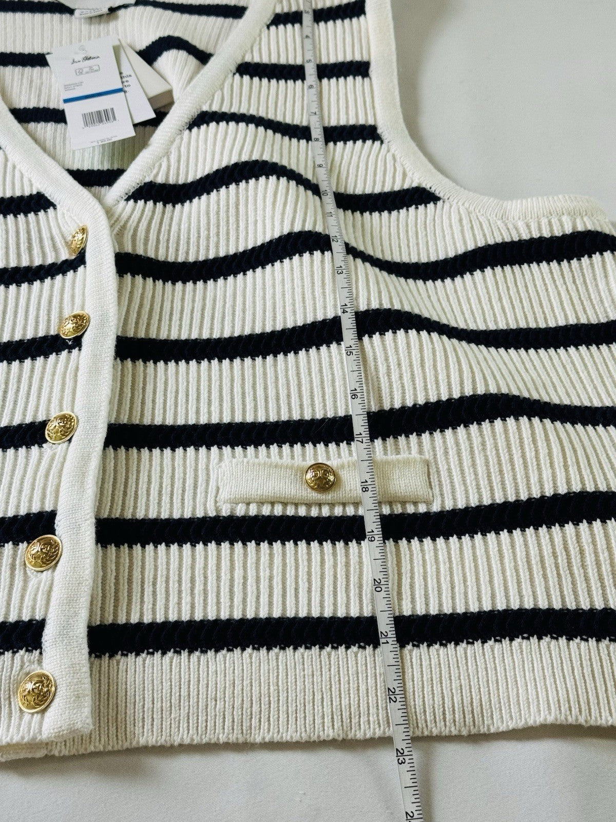 $89 Sam Edelman Women's Stripes Sweater Vest Sz XL.     (B.191)