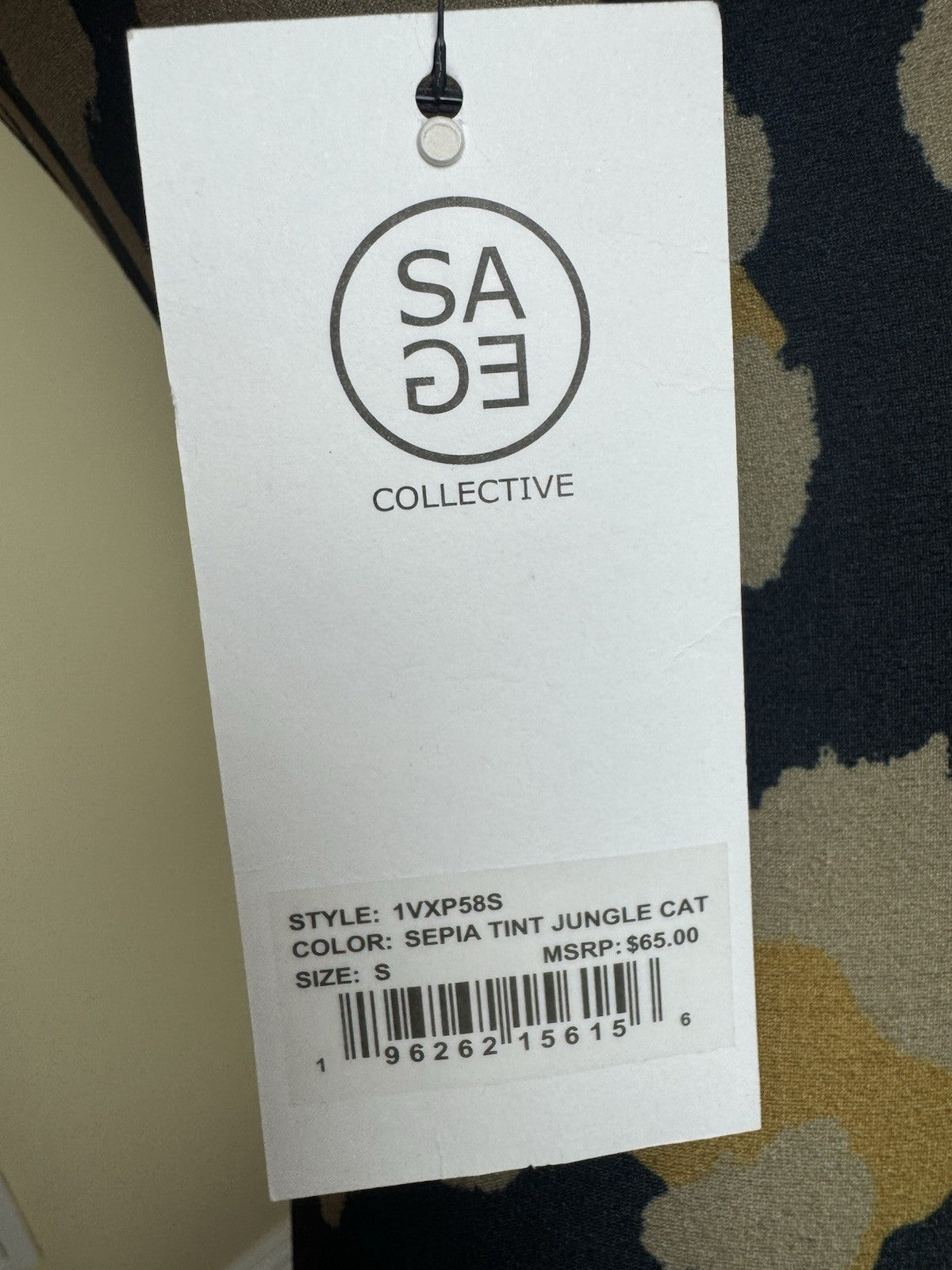 $65 SAGE COLLECTIVE High-Rise Leggings Jungle Cat Size S.  (B.156)