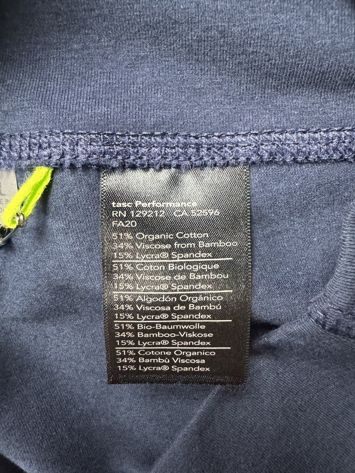 $88 TASC Performance Women's Leggings Navy Blue Velvet Stripe Size XL. (B.121)