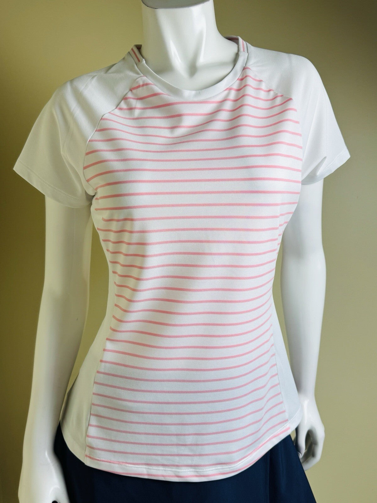 FootJoy Women's Pink ,white Golf Polo Shirt  Sz M  (B.139)