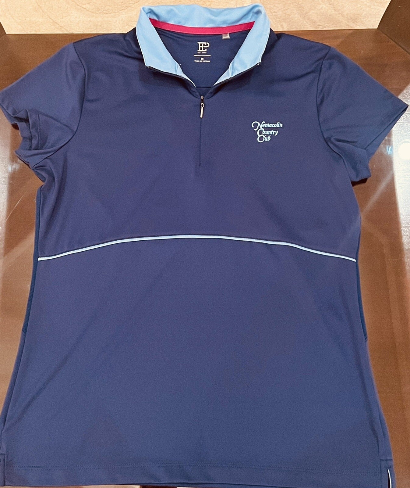 E.P New York Women's Golf Blue Polo Shirt Sz M (16)