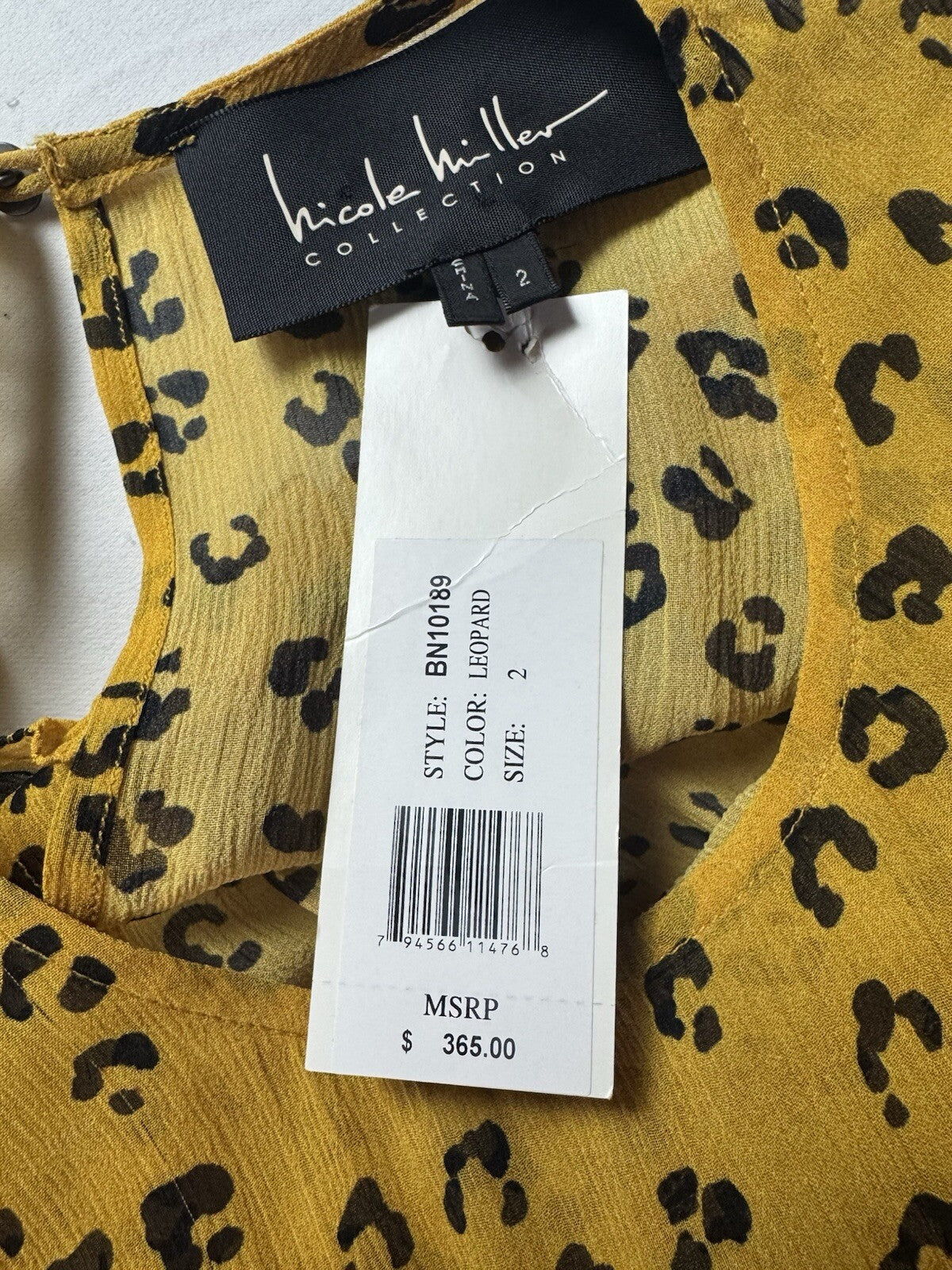 $365 Nicole Miller Women's Leopard Print Dress  Sz 2.    (B.138)