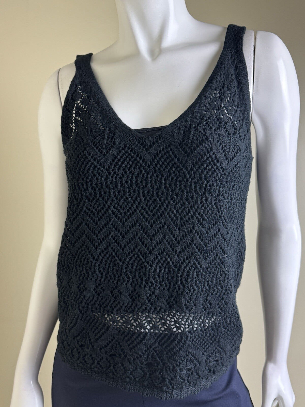 $99 Lauren Ralph Lauren Women’s Crochet Pullover Tank Top Size PL.  (B.145)