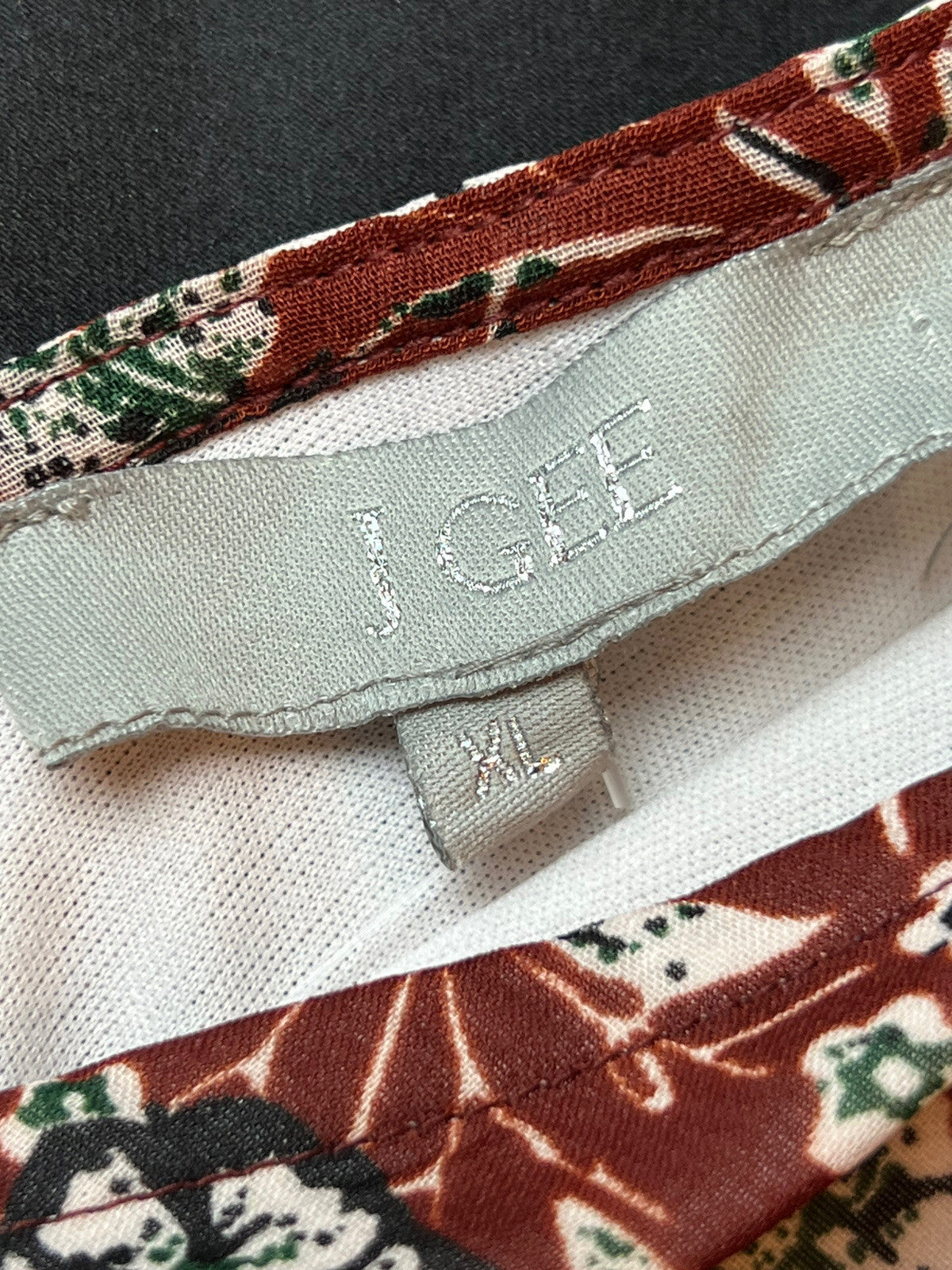 J. Gee long sleeve V neck elastic waist floral dress Sz XL Multicolor (7)