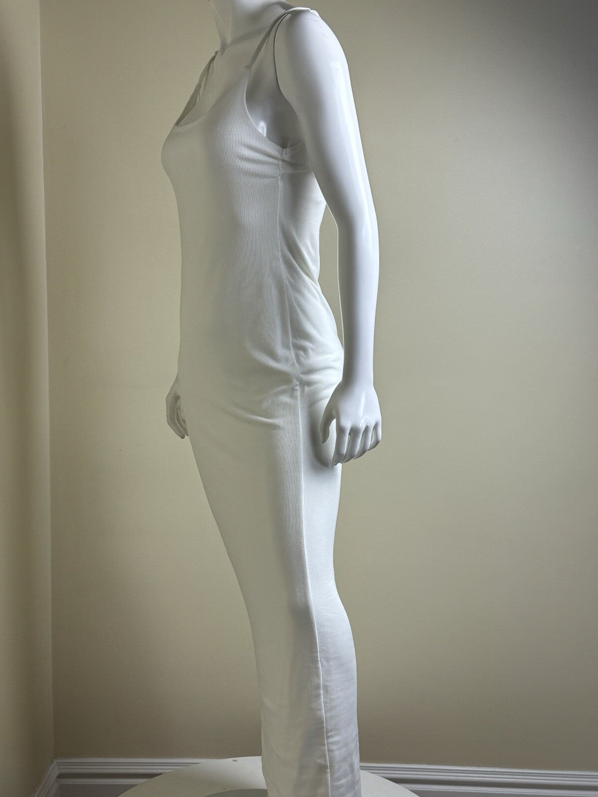 Faded Rose Spaghetti Strap White Dress Sz XL  (B.107)