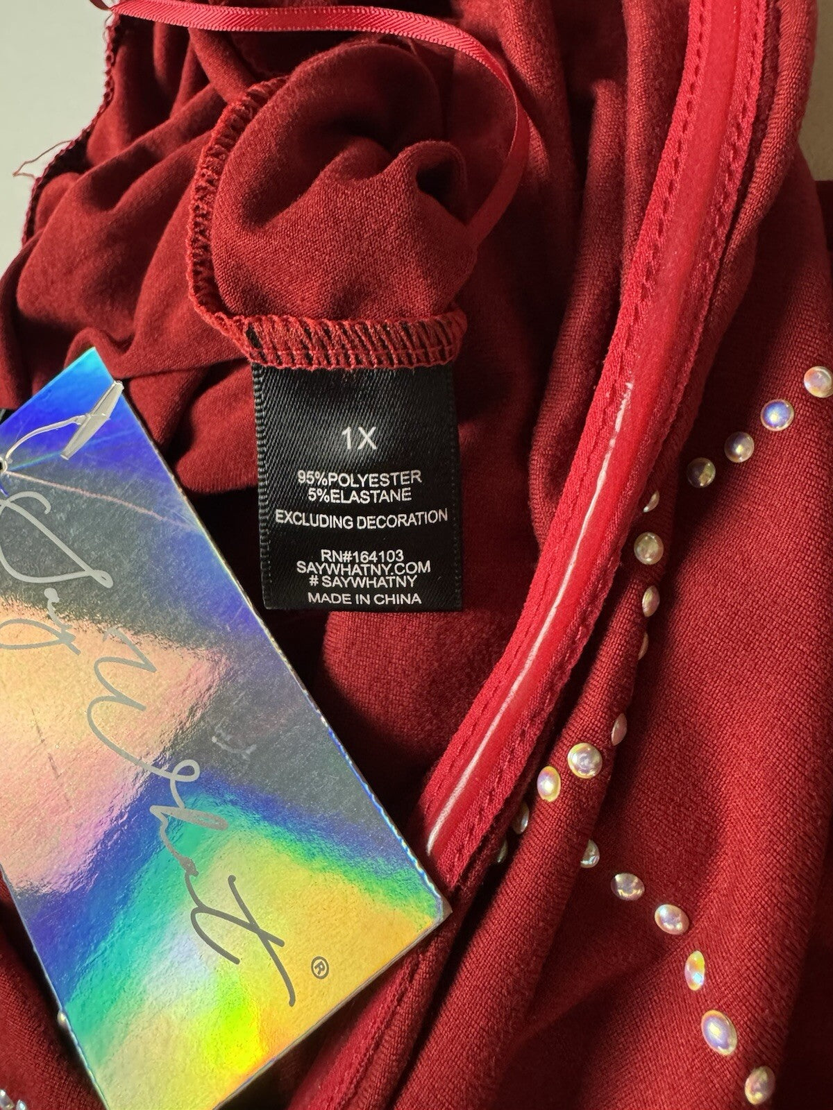 Say What Red strapless jumpsuit Sz 1X.  (B.52)