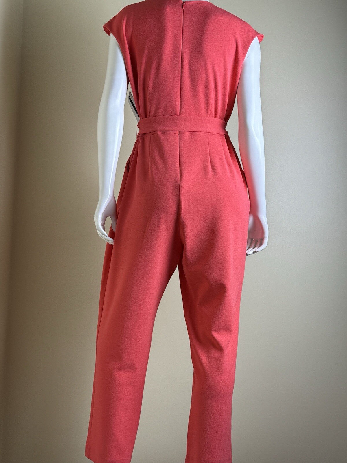 $92 Nine West Women’s Belted Orange Jumpsuit Sz 14. (B.86)