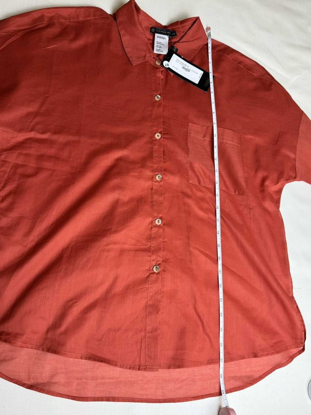 Vix Paula Hermanny Women’s Long Sleeve Button Down Shirt Size M. (73)