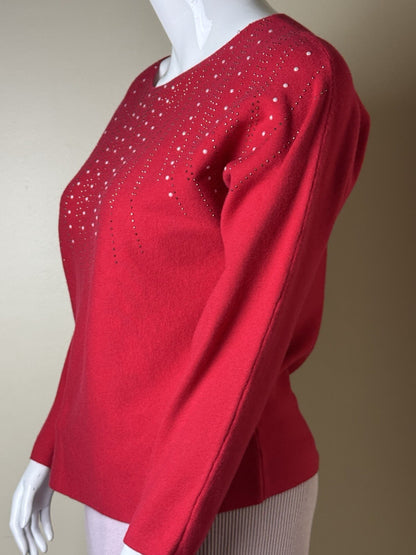 $88 NANETTE LEPORE Women’s Rhinestone Sweater Sz XL    (B.127)