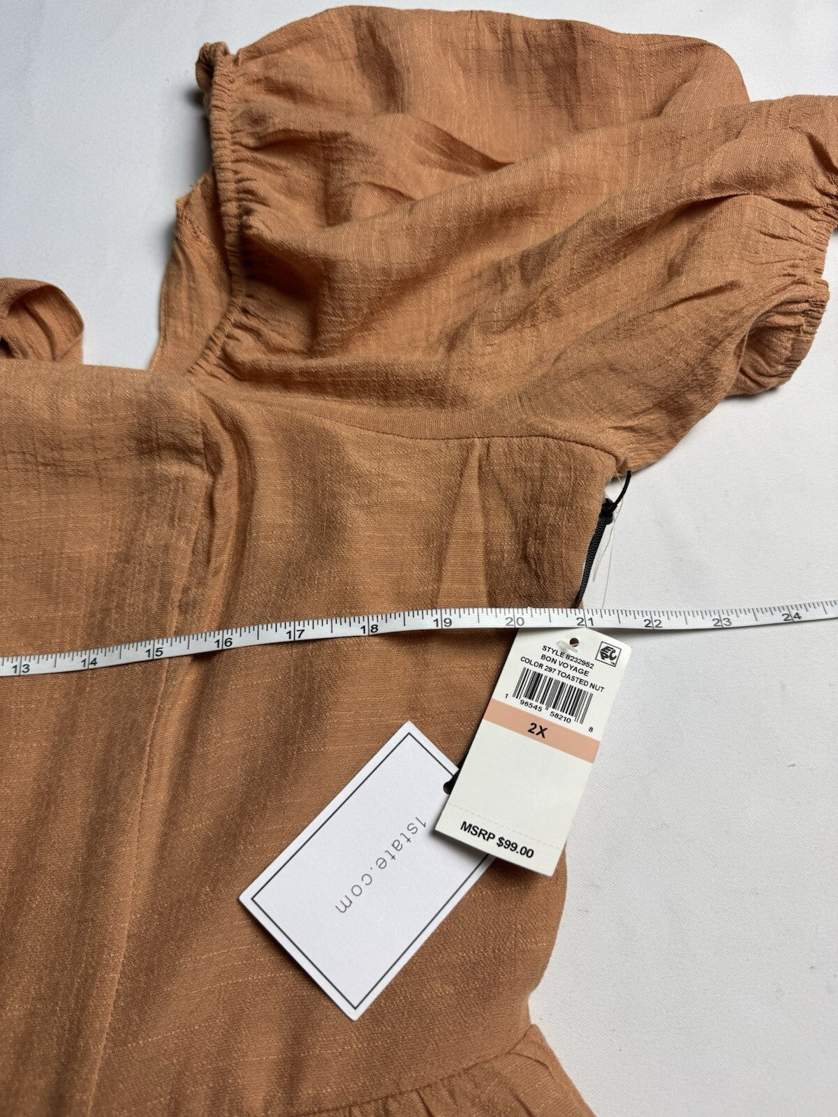 $99 1 State Women’s Toasted Nut Color Dress Sz 2X    (B.144)