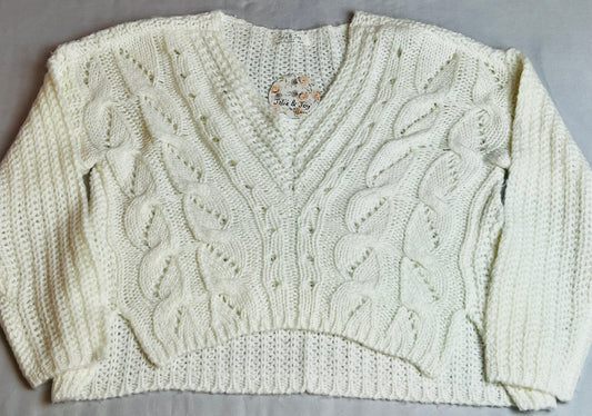 Jolie & Joy Women’s Ivory Knit Sweater Sz S