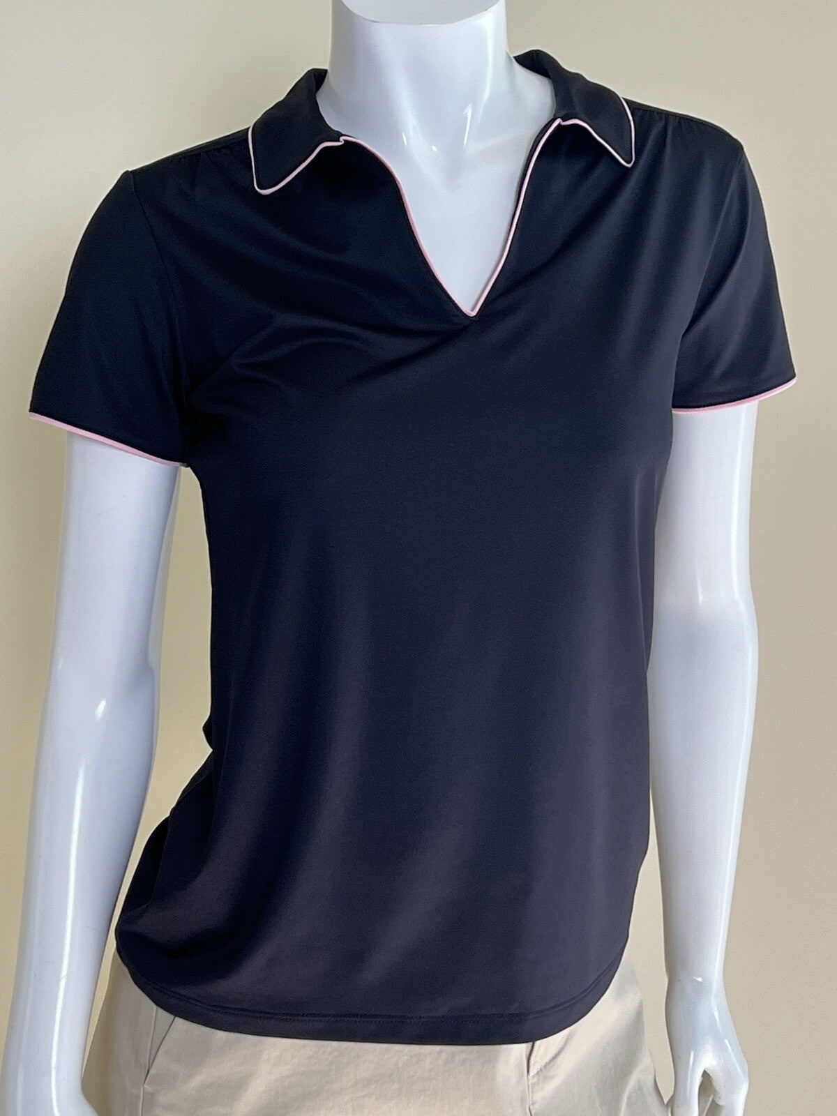 Sport Haley Women's Top Golf Polo Shirt Black Sz S (B.49)