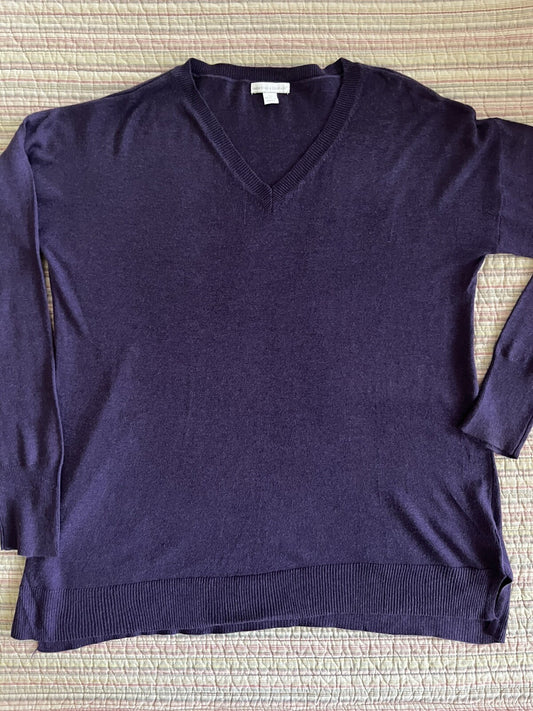 New York and Company Women’s V Neck Sweater Purple Sz 2X