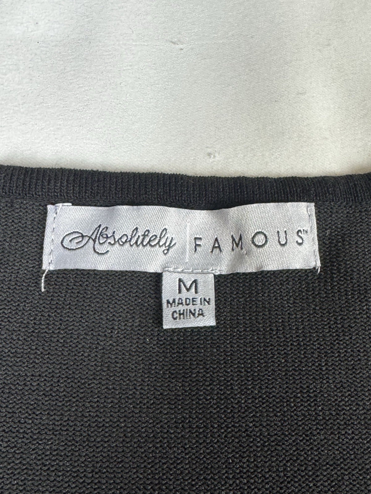 Absolutely Famous Black Laced Sleeves Knit Dress Size M.  (B.176)