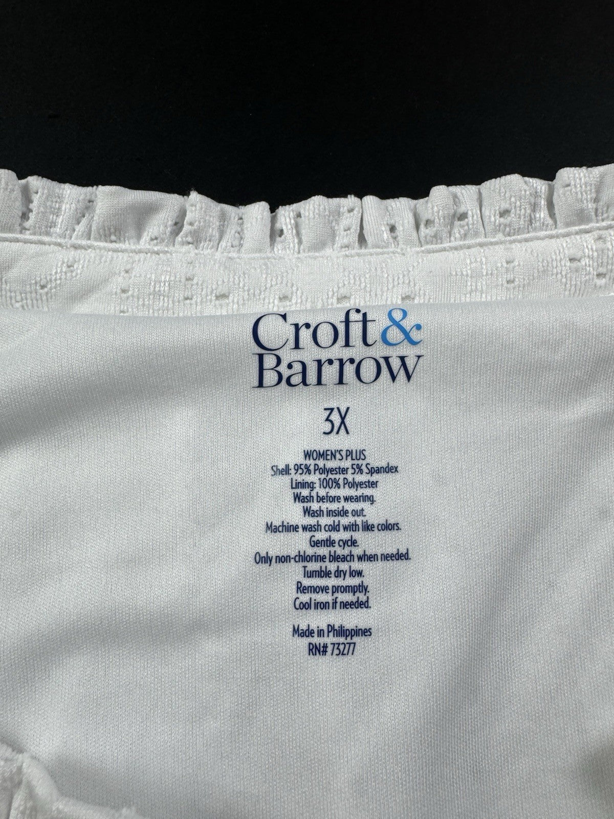 Croft & Barrow Plus Size White Dress Sz 3XL.  (B.100/1)