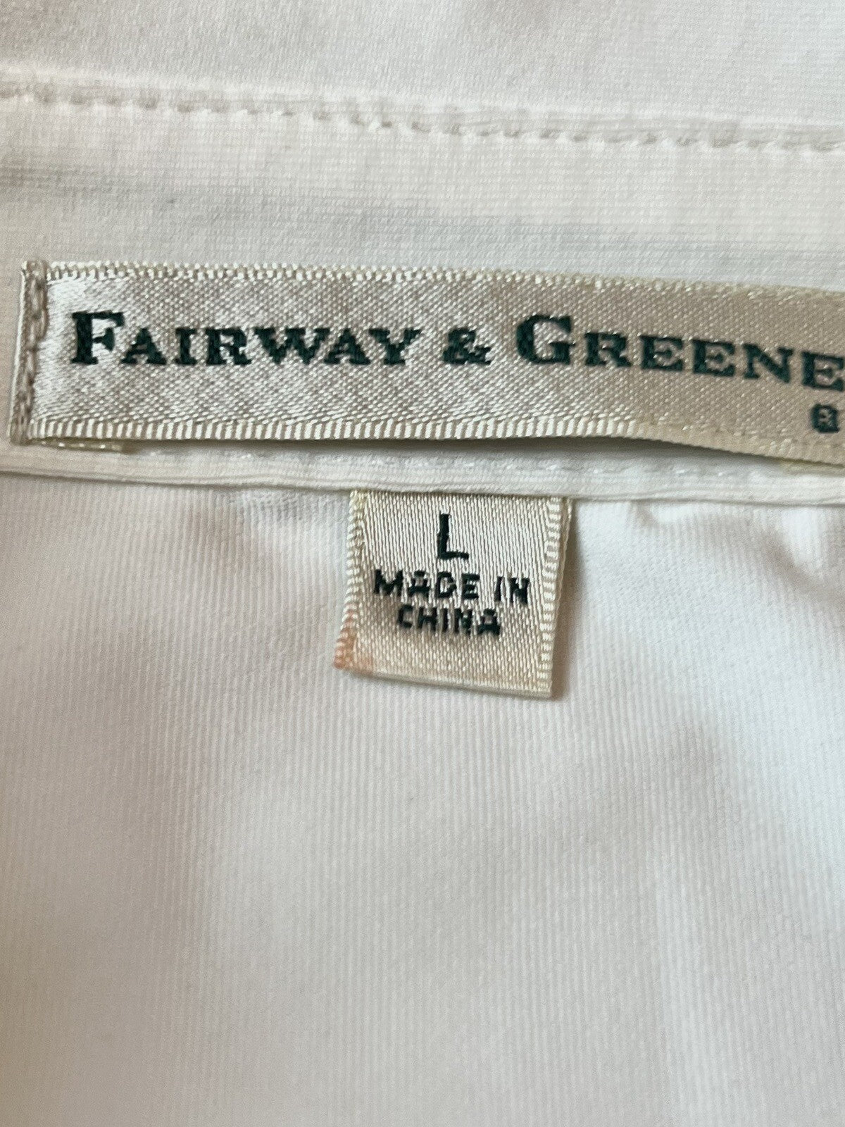 Fairway & Greene Women's Top Golf Polo Shirt Ivory Sz L.  (B.49)