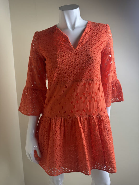 Tyler Boe Women’s Orange Lace Dress Size XS.     (B.159)