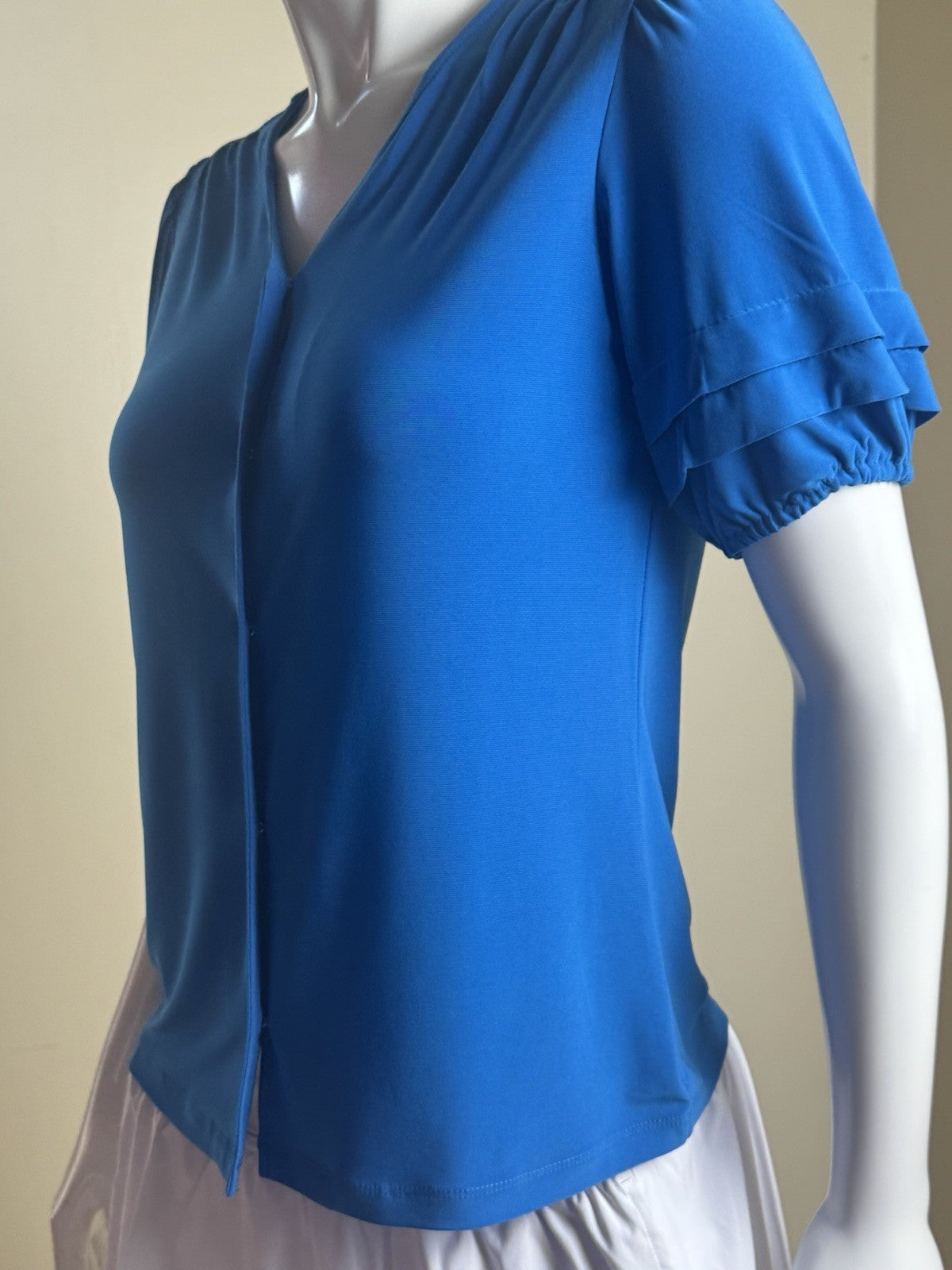 $69 Anne Klein Women’s Royal Blue Button Up Blouse Size XS.         (B.187)