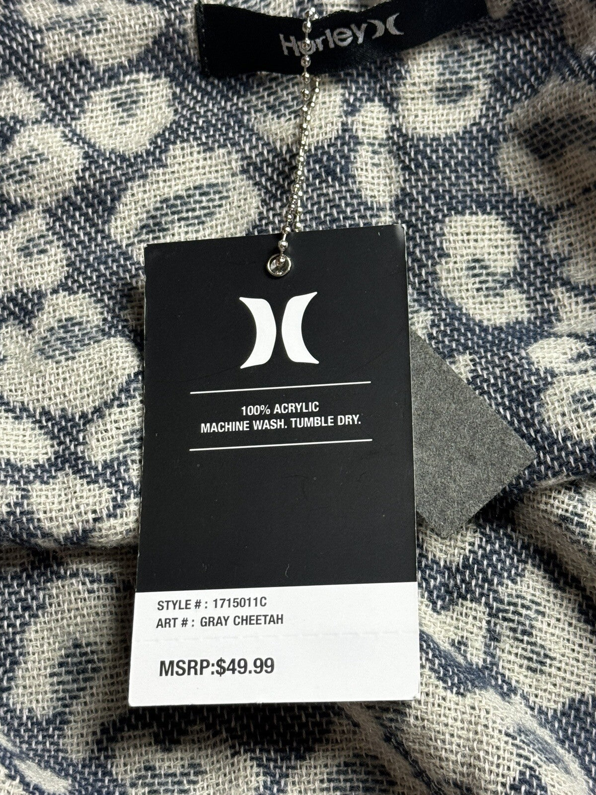 Hurley Women's Shawls Open Front Poncho Gray Cheetah. (62)