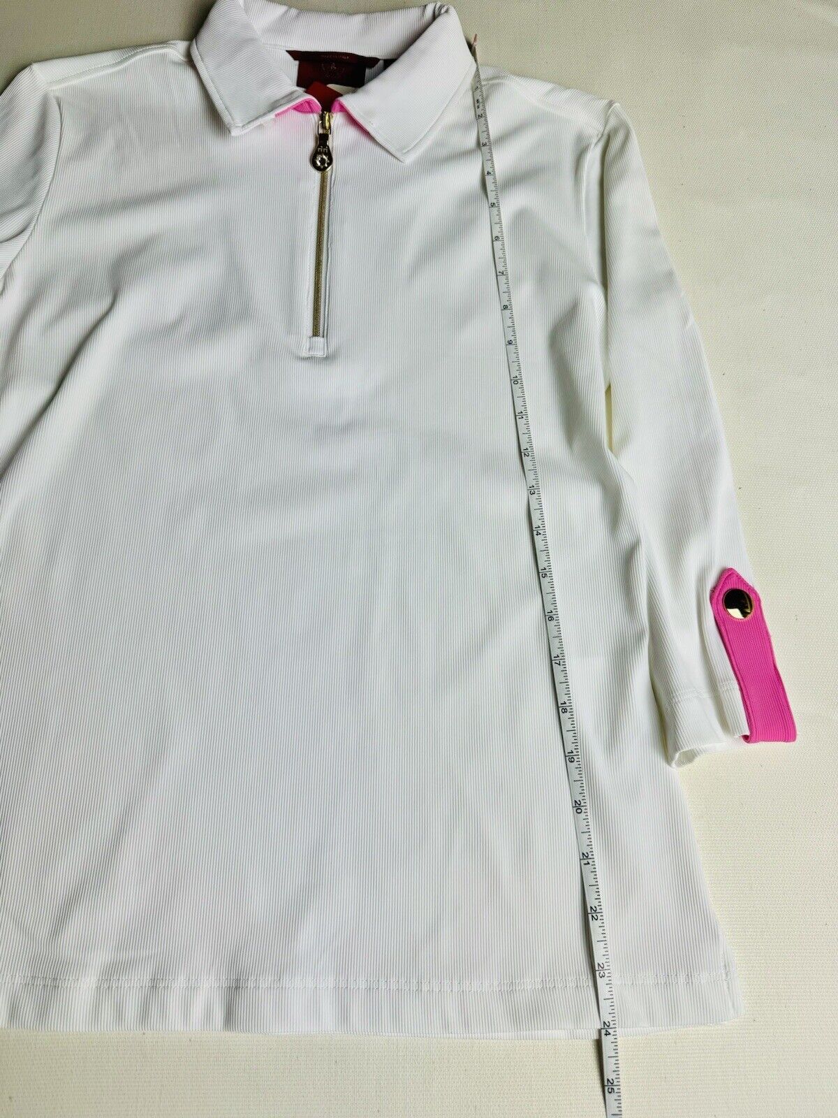 Brendratti White Sz 46 US L Golf Top.